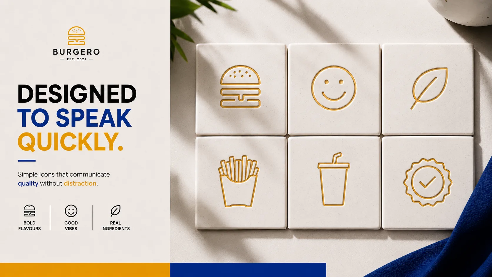 Burgero — Logo and Branding packaging & visual design mockup 8 by Raghav Chopra